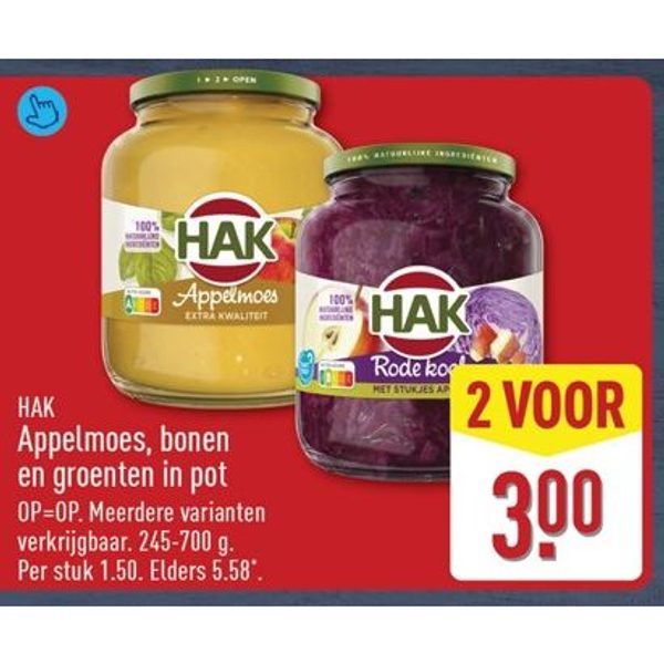 Appelmoes, bonen en groenten in pot