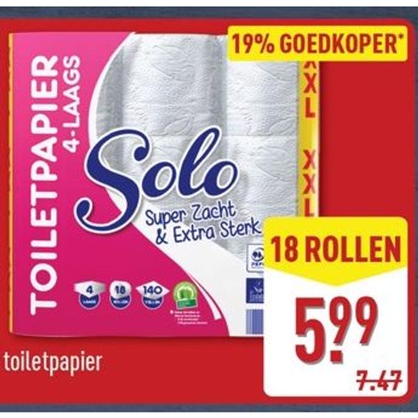 Solo 4-laags toiletpapier