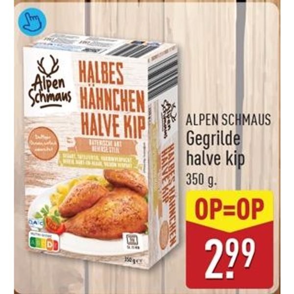 Alpen Schmaus gegrilde halve kip