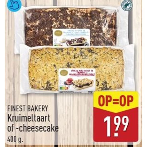 Finest Bakery Kruimeltaart of -cheesecake