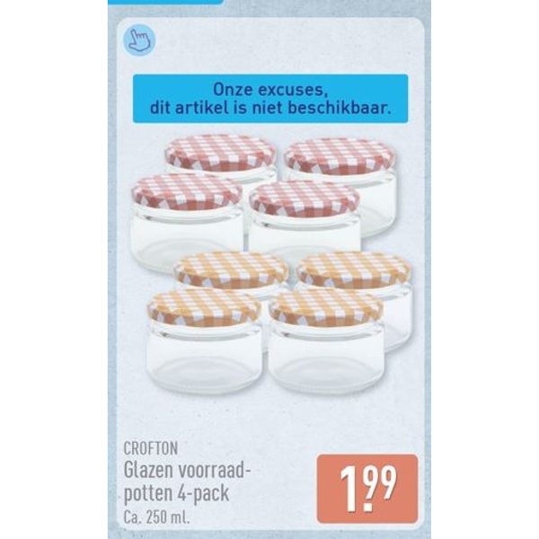 Crofton Glazen voorraadpotten 4-pack