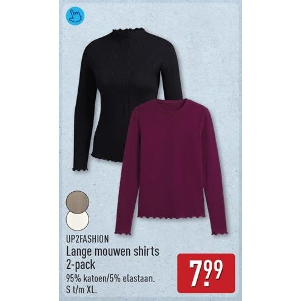 Lange mouwen shirts 2-pack