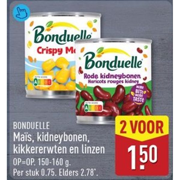 Bonduelle Maïs, kidneybonen, kikkererwten en linzen