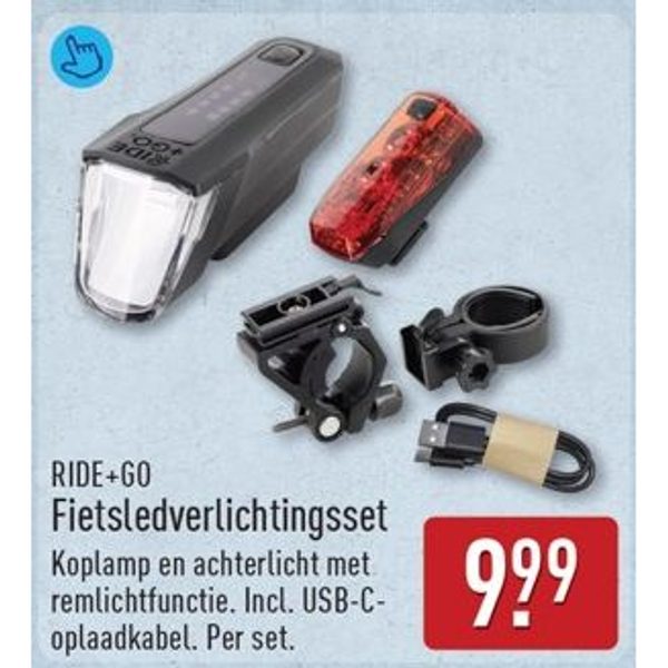 RIDE+GO Fietsledverlichtingsset
