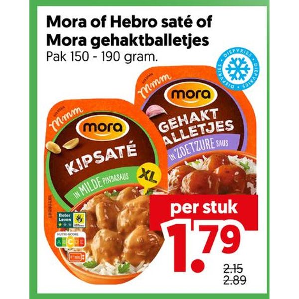 Mora of Hebro saté of Mora gehaktballetjes