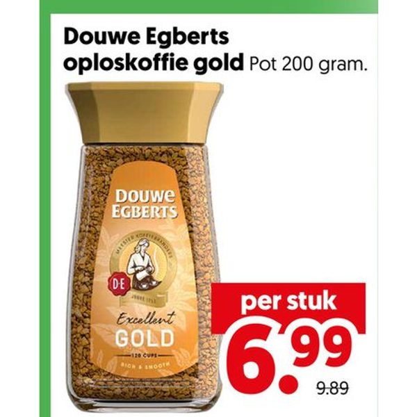 Douwe Egberts oploskoffie gold