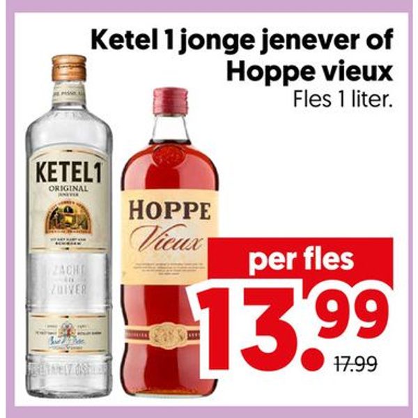 Ketel 1 jonge jenever of Hoppe vieux