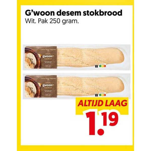 G'woon desem stokbrood