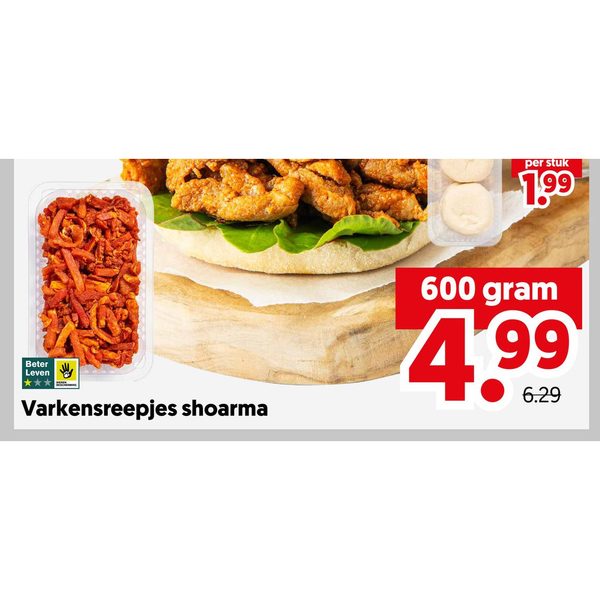 Varkensreepjes shoarma
