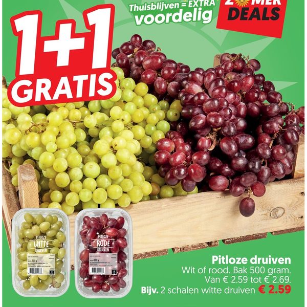 Pitloze druiven (wit of rood)