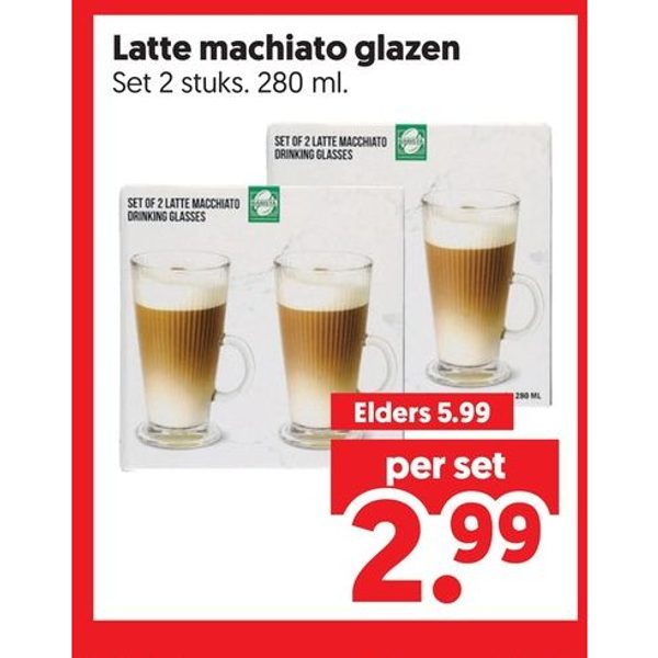 Latte machiato glazen