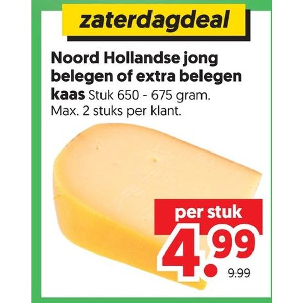 Noord Hollandse jong belegen of extra belegen kaas
