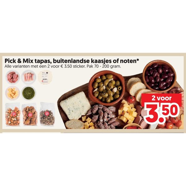 Pick & Mix tapas, buitenlandse kaasjes of noten