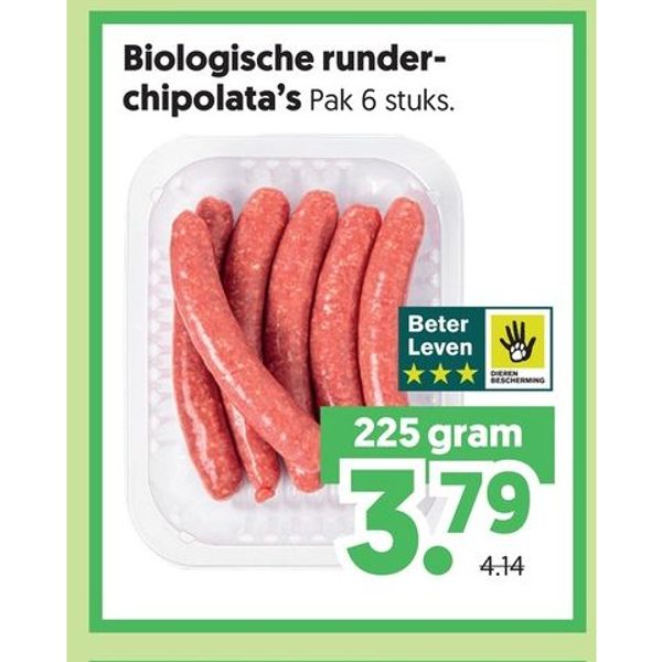 Biologische runderchipolata's