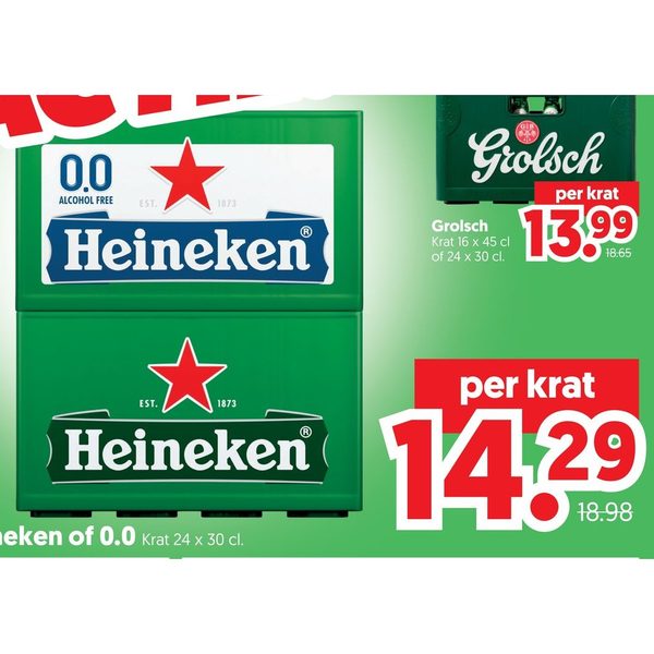 Heineken pilsener of 0.0 krat