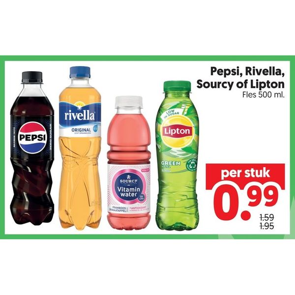 Frisdrank (Pepsi, Rivella, Sourcy, Lipton)