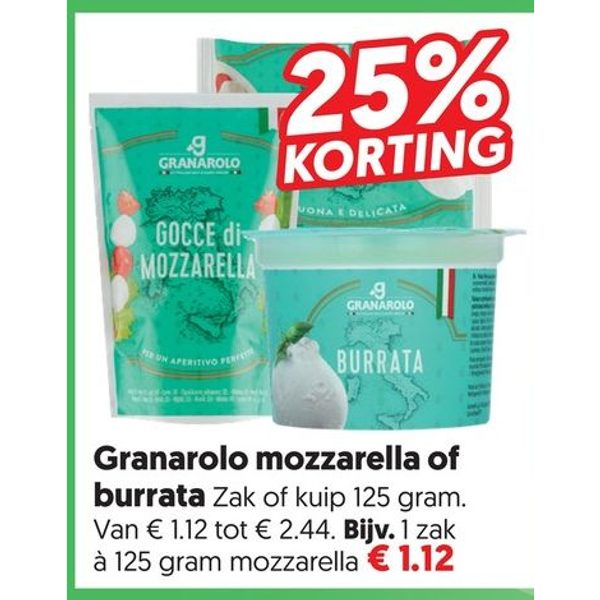 Granarolo mozzarella of burrata