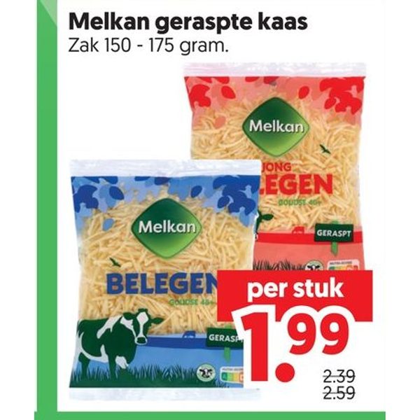 Melkan geraspte kaas