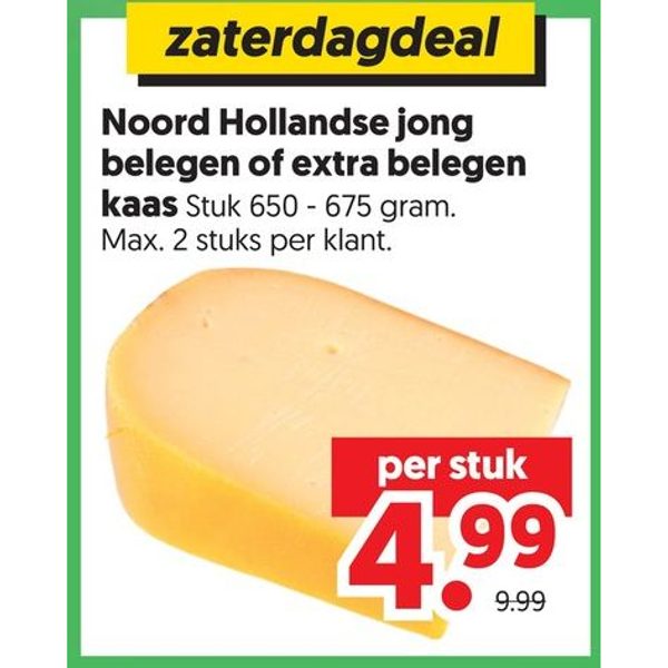 Noord Hollandse jong belegen of extra belegen kaas