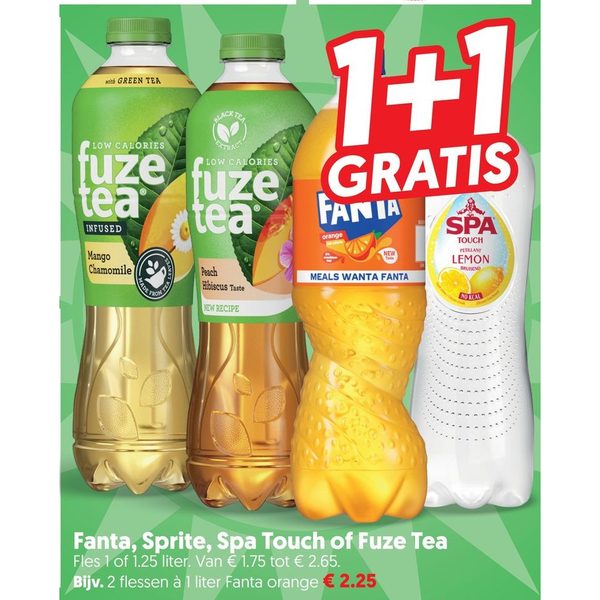 Fanta, Sprite, Spa Touch of Fuze Tea