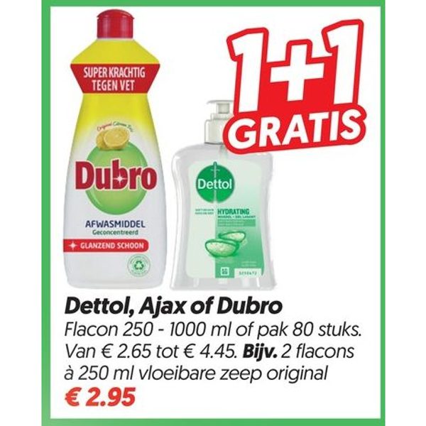 Dettol, Ajax of Dubro schoonmaakmiddel