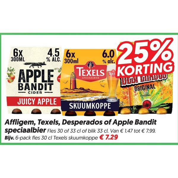 Affligem, Texels, Desperados of Apple Bandit speciaalbier