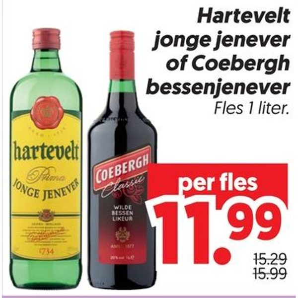 Hartevelt jonge jenever of Coebergh bessenjenever