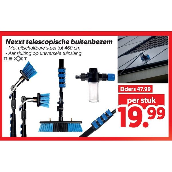 Nexxt telescopische buitenbezem