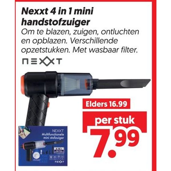 Nexxt 4 in 1 mini handstofzuiger
