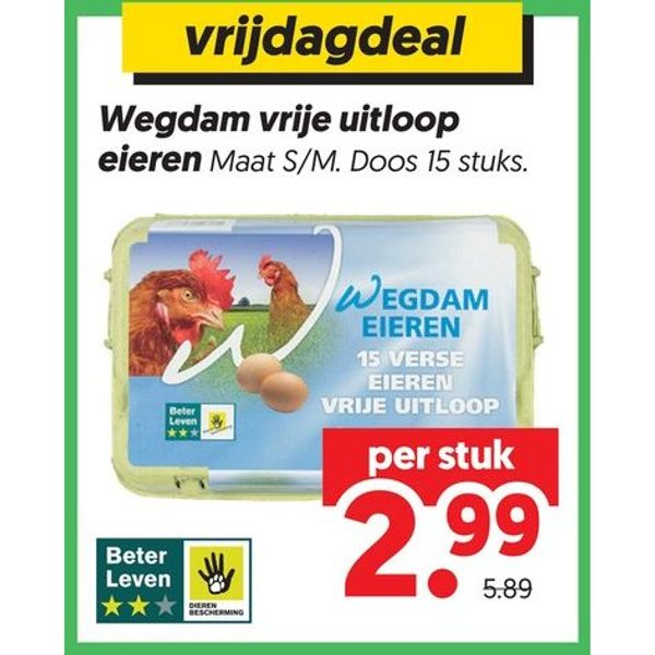 Wegdam vrije uitloop eieren