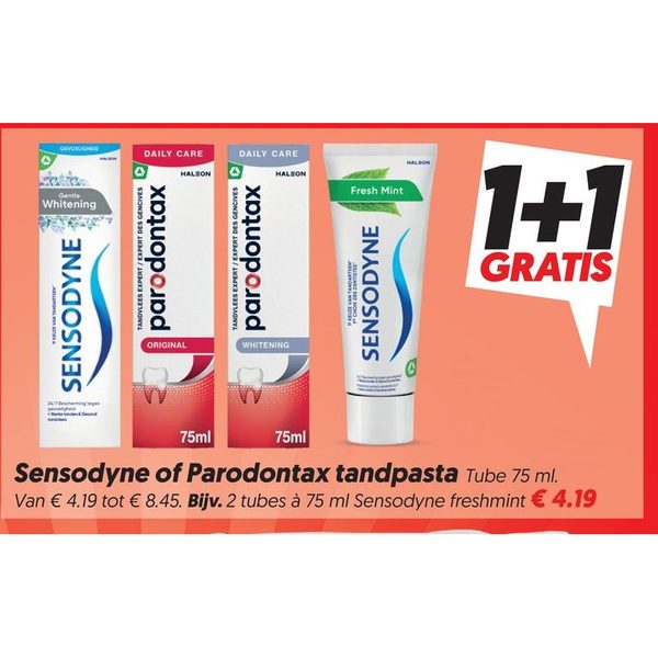 Sensodyne of Parodontax tandpasta