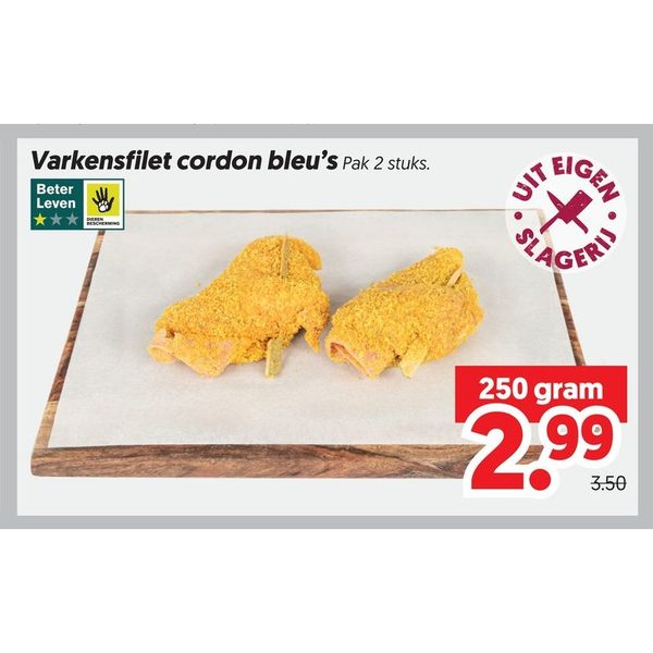 Varkensfilet cordon bleu's