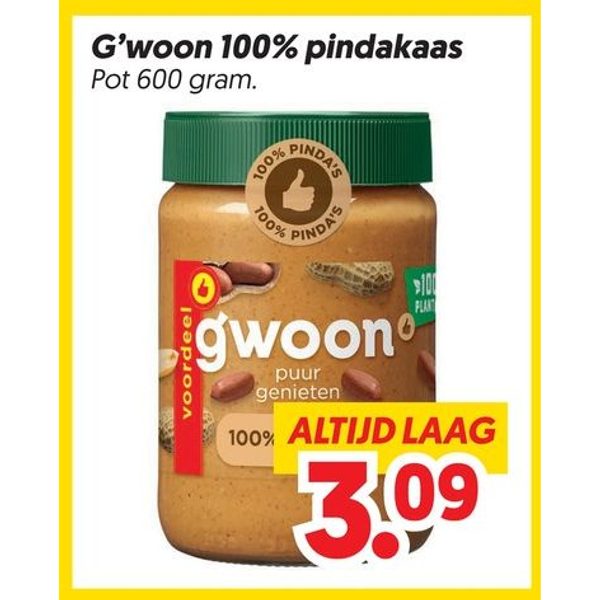G'woon 100% pindakaas