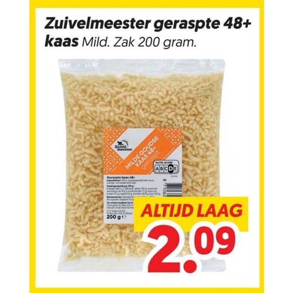 Zuivelmeester geraspte 48+ kaas
