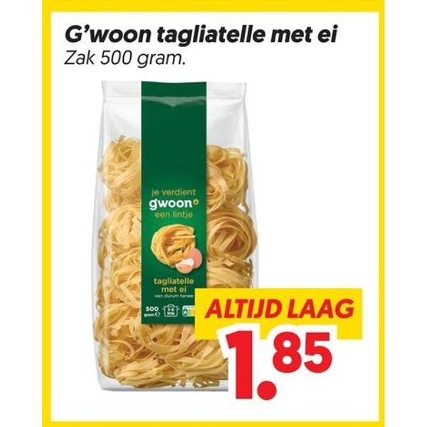 G'woon tagliatelle met ei