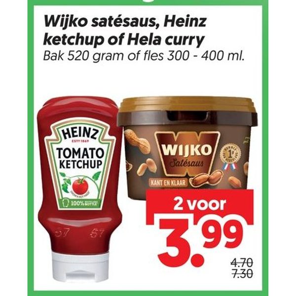Wijko satésaus, Heinz ketchup of Hela curry