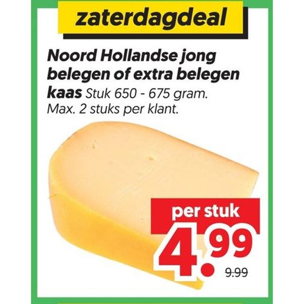 Noord Hollandse jong belegen of extra belegen kaas