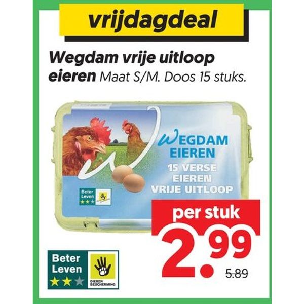 Wegdam vrije uitloop eieren