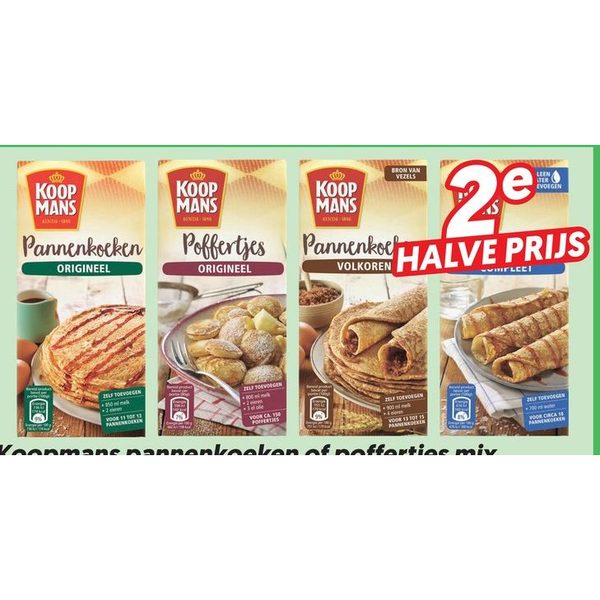 Koopmans pannenkoeken of poffertjes mix