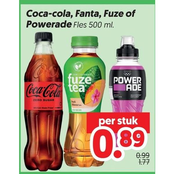 Frisdrank en sportdrank (Coca-Cola, Fanta, Fuze, Powerade)