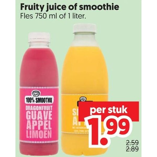 Fruity juice of smoothie