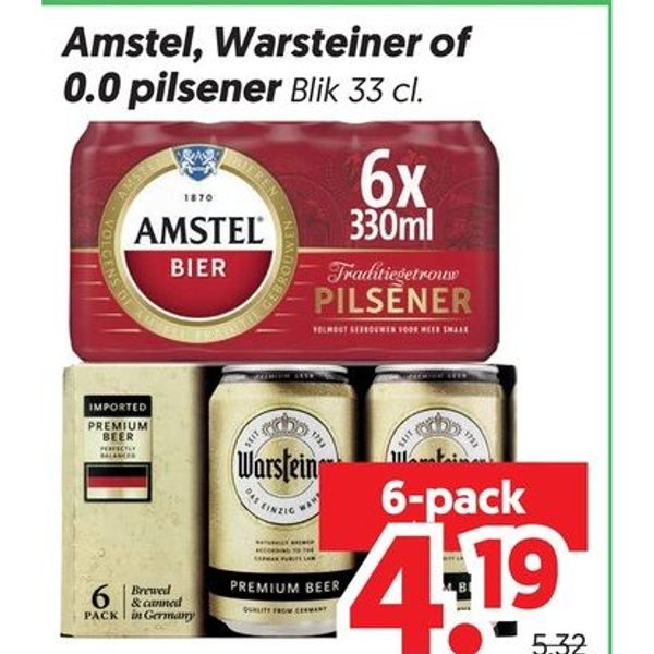 Amstel of Warsteiner Pilsener