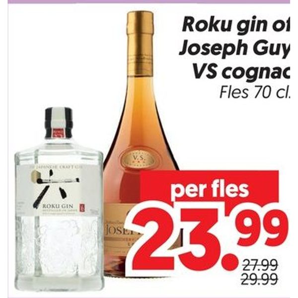 Roku gin of Joseph Guy VS cognac