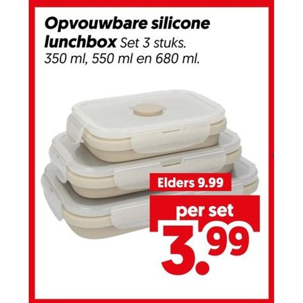 Opvouwbare silicone lunchbox