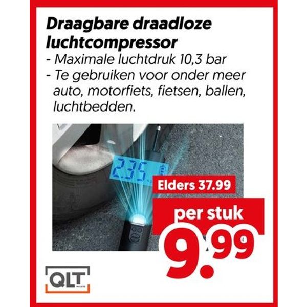 Draagbare draadloze luchtcompressor