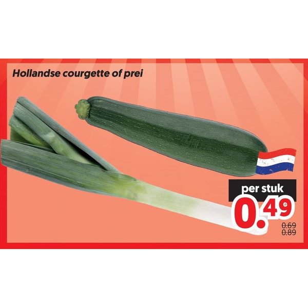 Hollandse courgette of prei