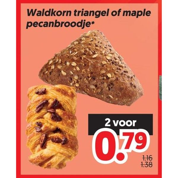 Waldkorn triangel of maple pecanbroodje