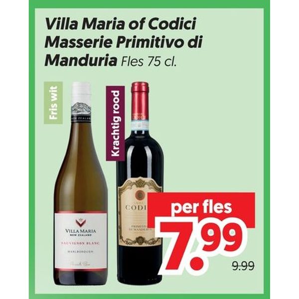 Sauvignon Blanc of Primitivo di Manduria