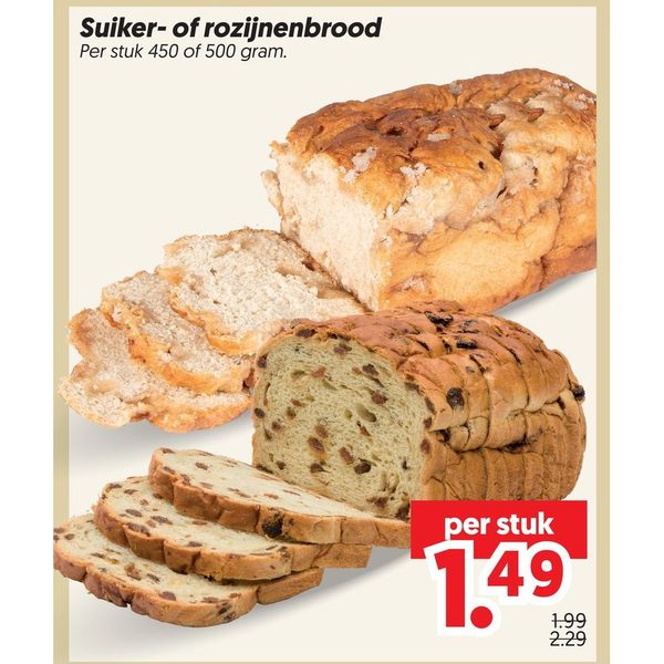 Suiker- of rozijnenbrood