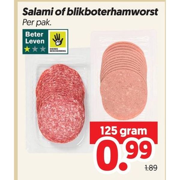 Salami of blikboterhamworst